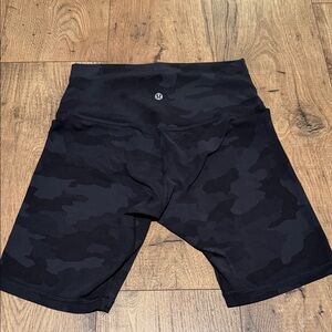 Lululemon Black Camo Bike Shorts
